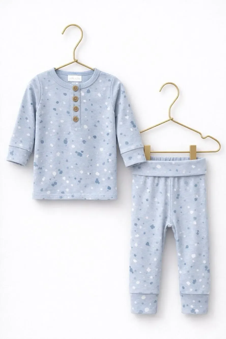 Lou Lou & Company Steele Baby Outfit Set 3M Blue NWT